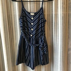 Blue Stripe Romper
